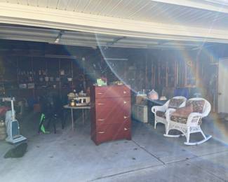 Great selection of items in the garage......CHECK OUT THE ART DECO bedroom chest