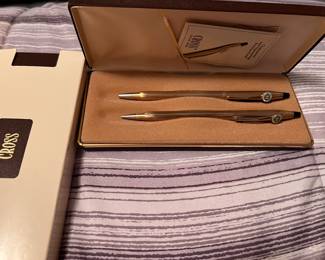 A few boxed sets of Cross Pens