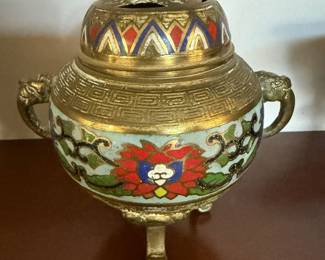 Japanese champlevé censer, also known as an incense burner