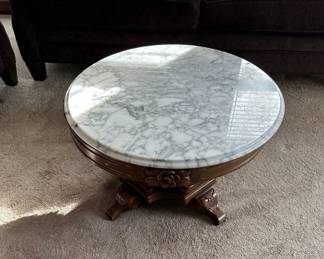 antique Victorian marble top coffee table