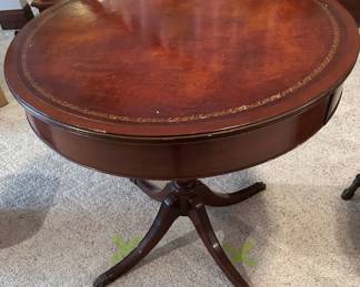 vintage mahogany drum table and splayed legs