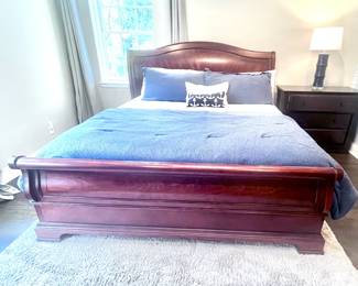King Size Cherry Wood Sleigh Bed. $399.00
