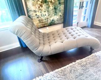 Arhaus Audrey Tufted Chaise in Light Blue Upholstery. $699.00