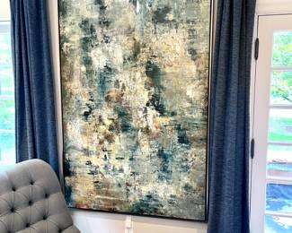 60" x 48" Designer Abstract Art in Wood Frame. $349.00