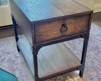 Wood and Iron Leg Accent Table with Single Drawer $149.00
