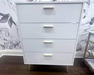 4 Drawer White and Gold Dresser $149.00