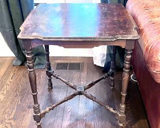 Rustic Square Accent Table with Wooden Cross Brace $199.00