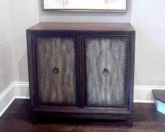 2 Door Nailhead and Printed Hide Wooden Chest $279.00