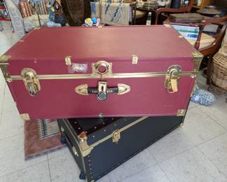 New Vintage Trunks (red trunk is cedar lined and black one has wheels)