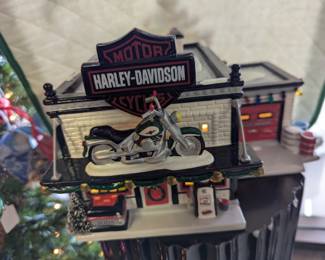 Snow Village collectibles Harley Davidson