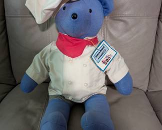 Several collectible bears by the North American bear company (James Beard) in this photo