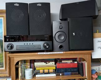 Several books and stereos