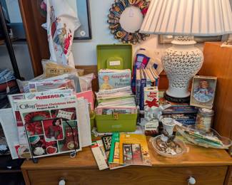 Several vintage patterns, and books