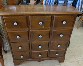 Vintage solid wood Apothecary 12 Drawer Cabinet