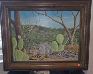 20. Texas Armidillo Painting by  Kurkowski. 31 x 25