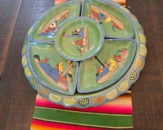 Hand woven Indian Antique Matt - Mrxican Hand Painted Pottery