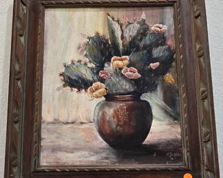31. Cactus Painting by Minnie Bechtal from Austin 
22 x 19