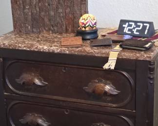 Antique Marble Top Mahogany Dresser