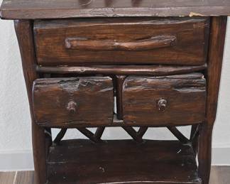 Rustic Log Style Side Table