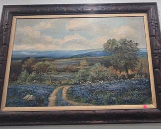 33. Bluebonnet Trail painting by Curtis 
31 x 44
