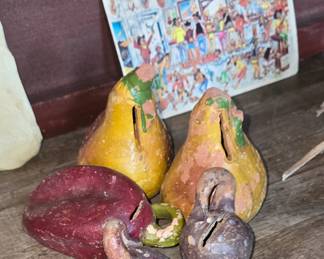 Antique Clay Fruit Banks from Mexico