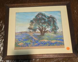 56. "Texas Bluebonnets" watercolor by Thelma Graham Kendall
17 x 15