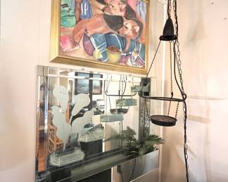 Wall Mirror - Framed Art - Lighted Metal Hanging Planter