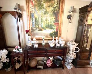 Foyer Table - large Framed Art - Porcelain - Pottery …