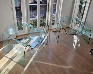 Cini Boeri Fiam Ghost chairs, pair 