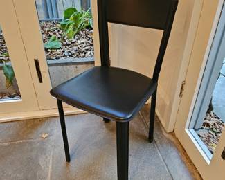 Italian stitched leather dining chairs 