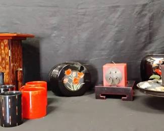 BR104Red Asian Table  Decor