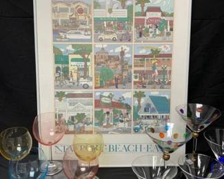 BR152Colored Glassware  Newport Poster