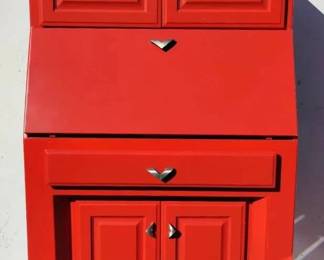 BR102Red Orange Secretary Desk