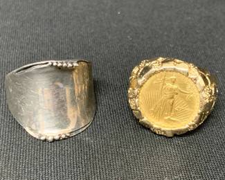 CT436VGold  Silver Rings