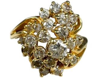 14kt Yellow Gold Diamond Cluster Ring
