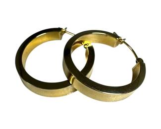 14kt Yellow Gold Flat Hoop Earrings