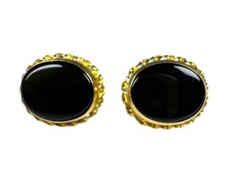 14kt Yellow Gold Onyx Stud Earrings