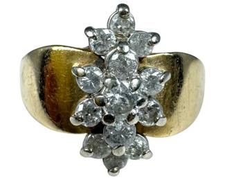 10kt Yellow Gold Diamond Cluster Ring