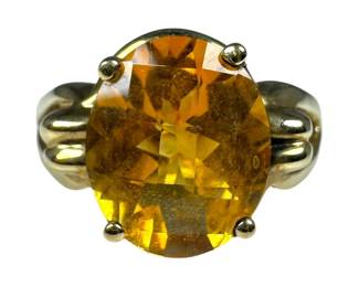10kt Yellow Gold Oval Citrine Ring