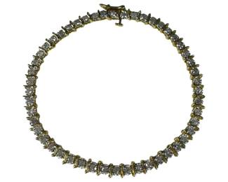 10kt Yellow Gold Diamond Tennis Bracelet