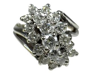 14kt White Gold Diamond Cluster Ring