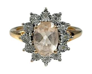 14kt Rose Gold Morganite and Diamond Ring