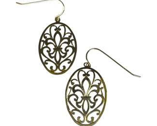 14kt Yellow Gold Filigree Dangle Earrings