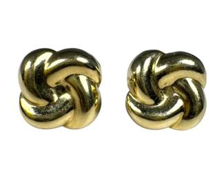 14kt Yellow Gold Love Knot Stud Earrings