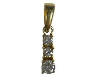 14kt Yellow Gold 3 Diamond Pendant