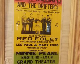 Vintage Hank Williams Concert Ad