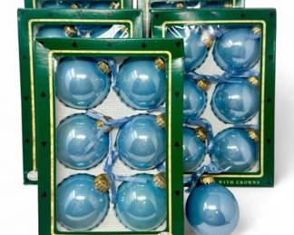 19 5BoxesofBlueDesignerGlassOrnamentsCoolCalmClassy