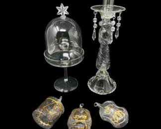 60 DelicateBlownGlassSetSylvestriOrnamentsCandlestickDome