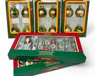 63 ChristopherRadkosVintageStyleShinyBriteGoldOrnamentsLot