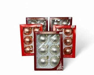 17 Lotof30SilvestriRauchBlownGlassOrnamentsPinkWhite